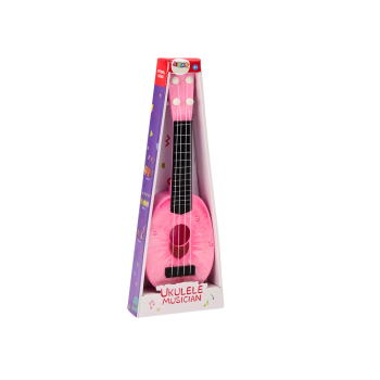 Ukulele Dla Dzieci Mini Gitara 4 Struny Motyw Brzoskwini Gitarka Różowa