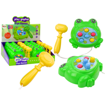 Mini Gra Wac A Mole Żabka Młotek Na Sznurku Zielona