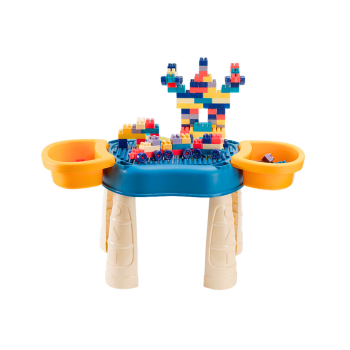 Wielofunkcyjny Stolik 4w1 Klocki Łowienie Ryb Rysowanie Niebieski