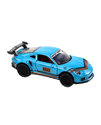 Auto Sportowe Samochód 1:32 Figurka Niebieska Spojler Metal
