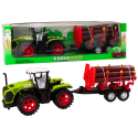 Traktor Farmerski Z Przyczepą Na Drewno 9 Bali Drzewa Napęd Zielony