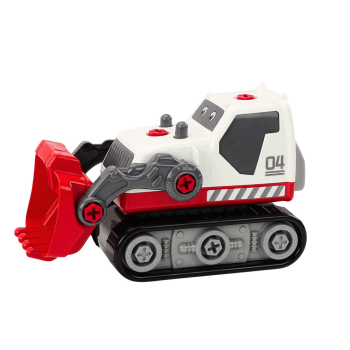 Koparka Gąsienicowa Kreskówkowa Do Skręcania DIY Biała