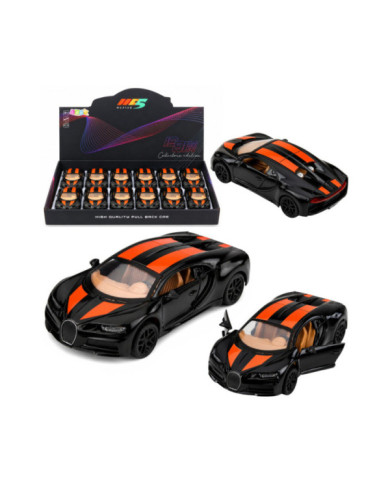 Samochód Autko Metalowe Sportowe Światła Dźwięk Napęd Pull-Back Czarny 1:32