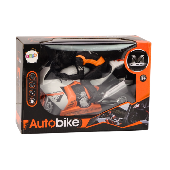 Motor Z Motocyklistą Światła Dźwięki Czujnik Przeszkód Biały