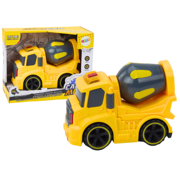 Autko Betoniarka Obracana Napęd Światła Dźwięki Żółta