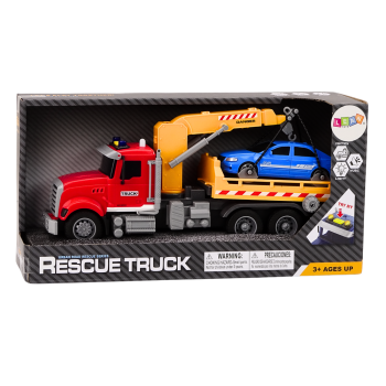 Ciężarówka Laweta Z Dźwigiem Na Auto Światła Dźwięki Napęd Czerwona