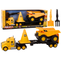 Zestaw Maszyn Budowlanych Ciężarówka Wywrotka Ruchome Żółty