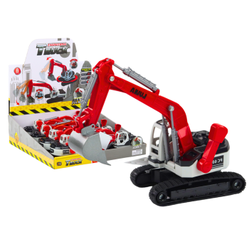 Koparka Gąsienicowa Biało-Czerwona Metalowa Łyżka