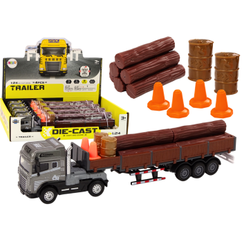 Ciężarówka Z Drewnem Tir Przyczepa 1:24 Bale Drewna Dźwięki Światła