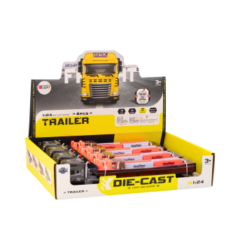 Ciężarówka Z Przyczepą 1:24 TIR Auto Ciężarowe Akcesoria Dźwięki Światła