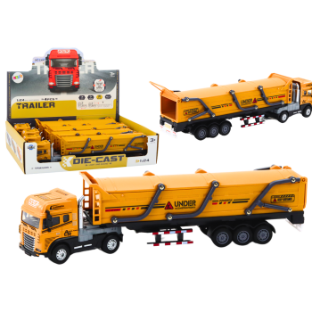 Ciężarówka Z Przyczepą TIR Pojazd Transportowy 1:24  Dźwięki Światła Żółta