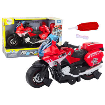 Motocykl Do Skręcania Ratunkowy DIY Światła Dźwięki Czerwony