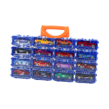 Zestaw Autek Resoraków W Walizce Metalowe 16 Sztuk