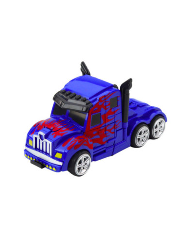 Ciężarówka Auto Robot 2w1 Napęd Czerwone Wzory Niebieska
