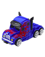 Ciężarówka Auto Robot 2w1 Napęd Czerwone Wzory Niebieska