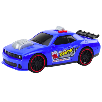 Samochód Wyścigowy Światła Dźwięki Otwierany Silnik Niebieskie