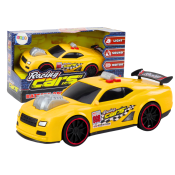 Samochód Wyścigowy Światła Dźwięki  Otwierany Silnik Żółty