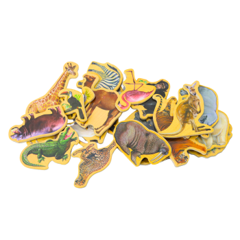 Zestaw Magnesy Drewniane Zwierzęta 20 Sztuk Kolorowe