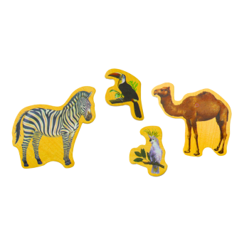 Zestaw Magnesy Drewniane Zwierzęta 20 Sztuk Kolorowe