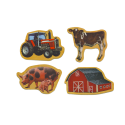 Zestaw Magnesy Drewniane Zwierzęta Domowe Maszyny Rolnicze 20 Sztuk