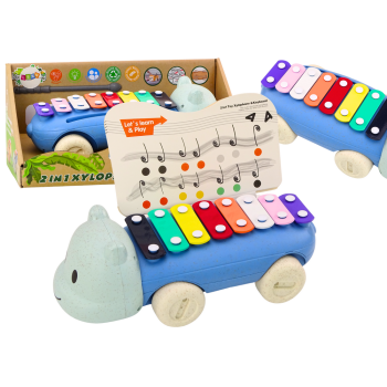 Cymbałki Hipopotam Na Kółkach Instrument Dla Dzieci Kolorowe Edukacyjne