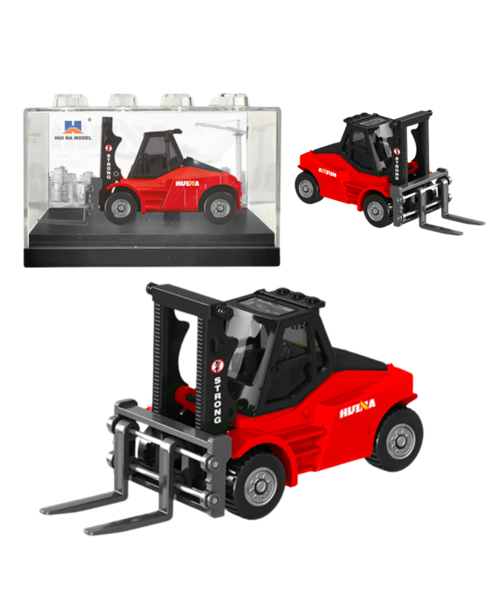 Wózek Widłowy Metalowy Model Kolekcjonerski Huina Czerwony 1:80