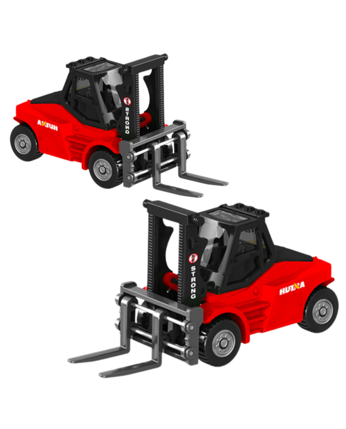 Wózek Widłowy Metalowy Model Kolekcjonerski Huina Czerwony 1:80
