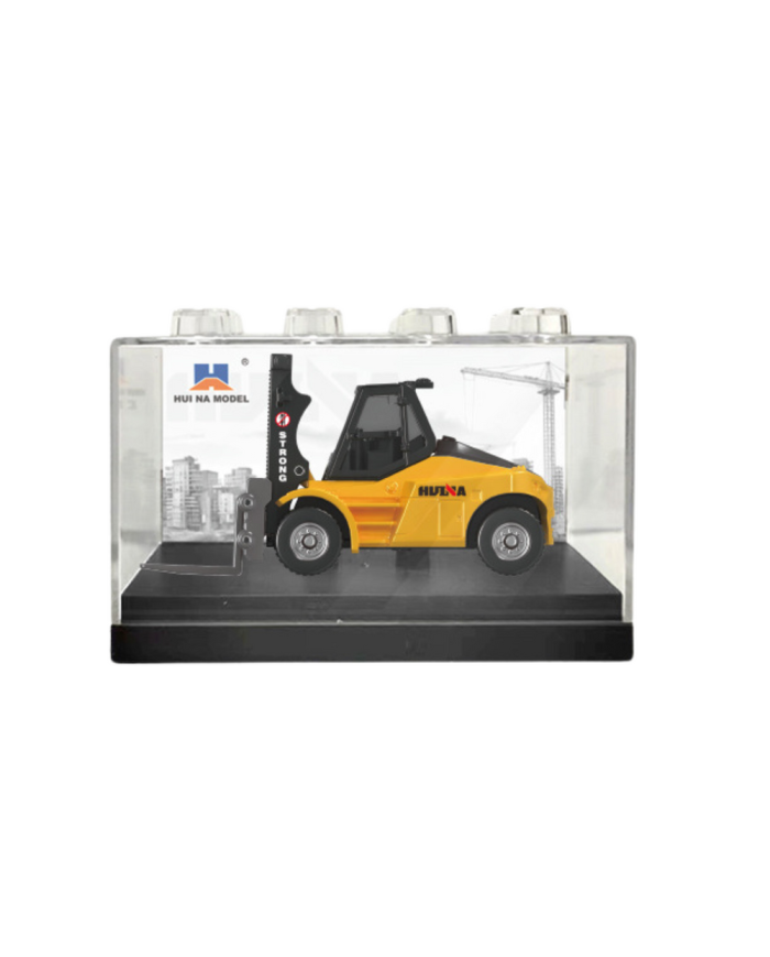 Wózek Widłowy Metalowy Model Kolekcjonerski Huina Żółty 1:80
