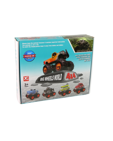 Auto 4x4 Klasyczny Model Na Dużych Kołach 4 Kolory