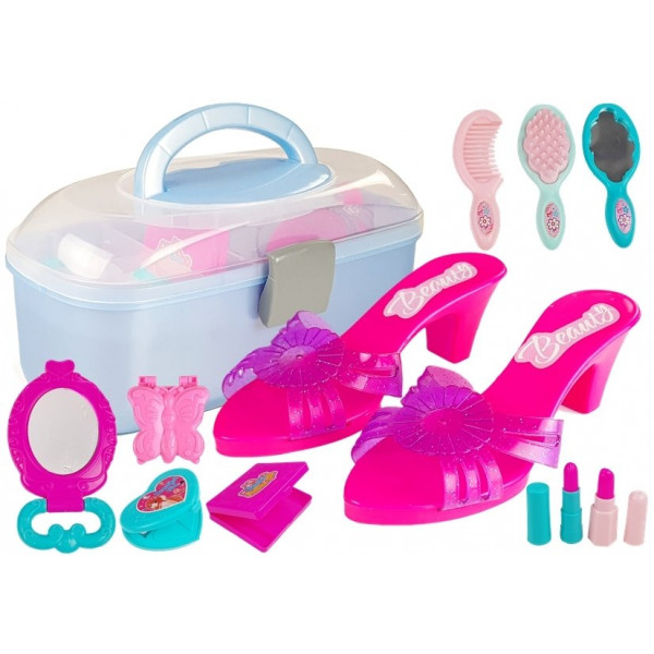 Zestaw Piękności w Walizce Wałki Klapki Koraliki