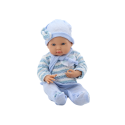 Lalka Bobas Sweterek w Paski Czapeczka Szalik Niebieski