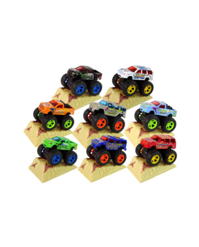Auto Resorak Z Naciągiem Monster Truck Big Foot Gumowe Opony Rampa
