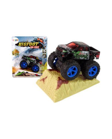 Auto Resorak Z Naciągiem Monster Truck Big Foot Gumowe Opony Rampa