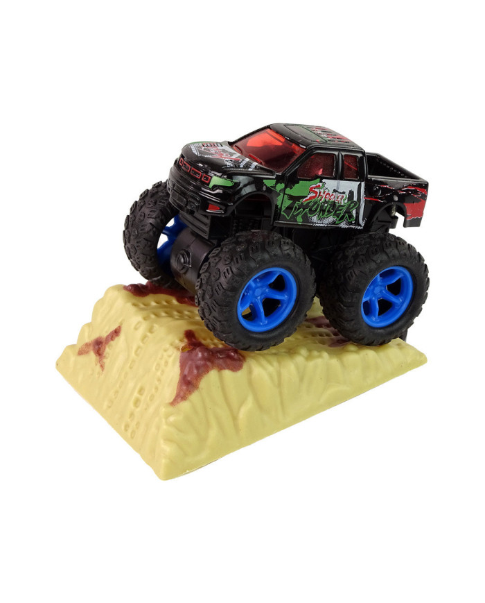 Auto Resorak Z Naciągiem Monster Truck Big Foot Gumowe Opony Rampa