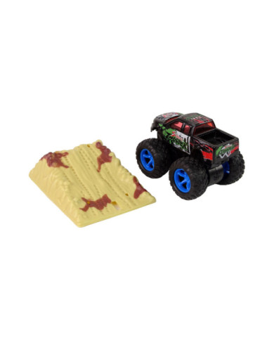 Auto Resorak Z Naciągiem Monster Truck Big Foot Gumowe Opony Rampa