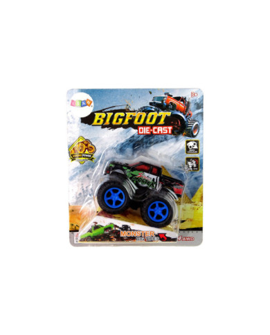 Auto Resorak Z Naciągiem Monster Truck Big Foot Gumowe Opony Rampa