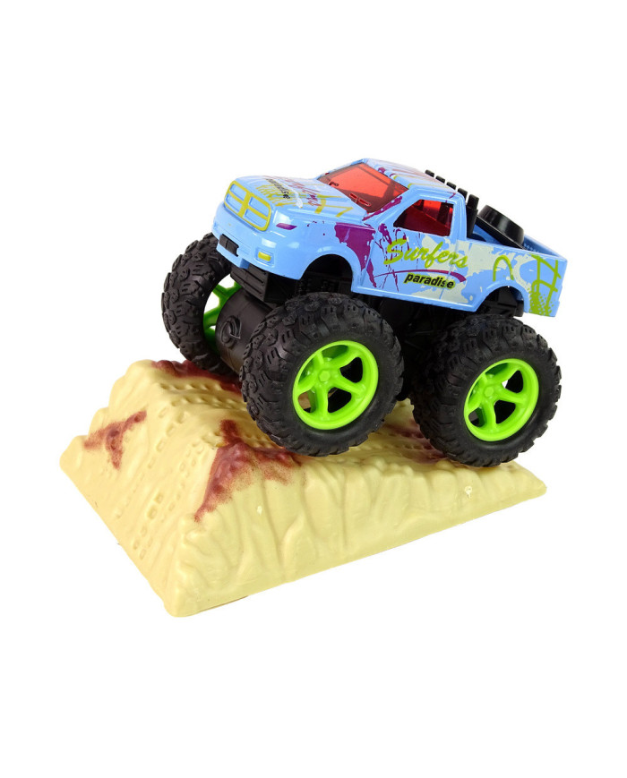 Auto Resorak Z Naciągiem Monster Truck Big Foot Gumowe Opony Rampa