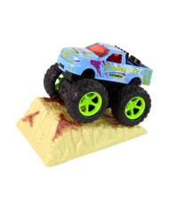 Auto Resorak Z Naciągiem Monster Truck Big Foot Gumowe Opony Rampa