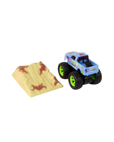 Auto Resorak Z Naciągiem Monster Truck Big Foot Gumowe Opony Rampa