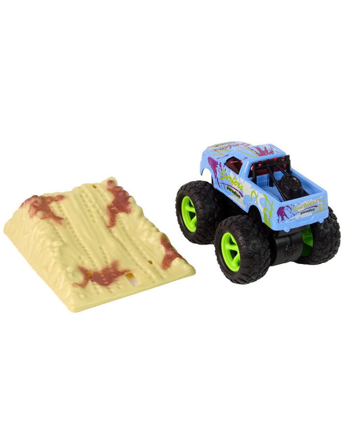 Auto Resorak Z Naciągiem Monster Truck Big Foot Gumowe Opony Rampa