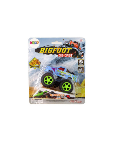 Auto Resorak Z Naciągiem Monster Truck Big Foot Gumowe Opony Rampa