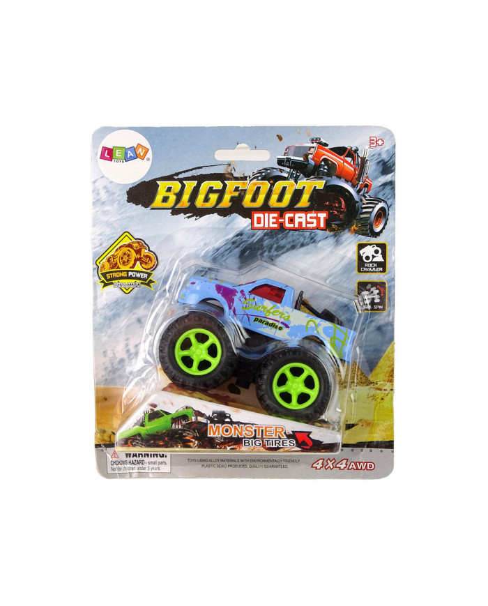 Auto Resorak Z Naciągiem Monster Truck Big Foot Gumowe Opony Rampa
