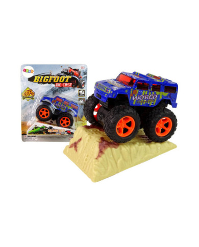 Auto Resorak Z Naciągiem Monster Truck Big Foot Gumowe Opony Rampa