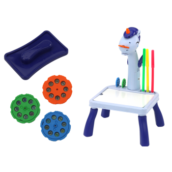 Mini Projektor Stolik Tetris 2w1 Jednorożec Niebieski