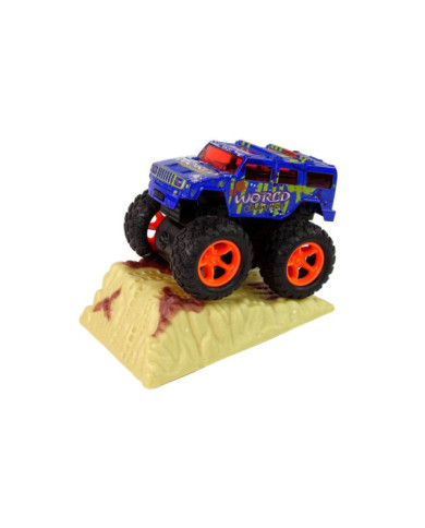 Auto Resorak Z Naciągiem Monster Truck Big Foot Gumowe Opony Rampa