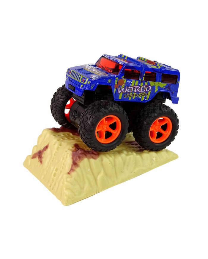 Auto Resorak Z Naciągiem Monster Truck Big Foot Gumowe Opony Rampa