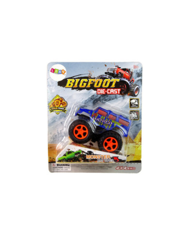 Auto Resorak Z Naciągiem Monster Truck Big Foot Gumowe Opony Rampa