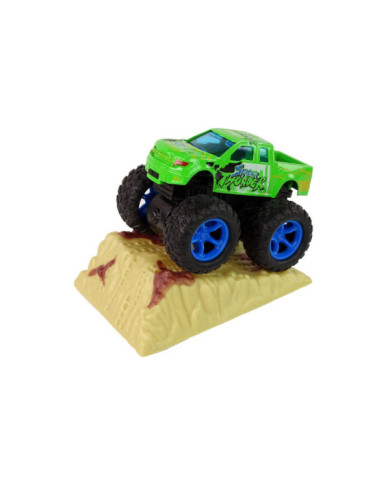 Auto Resorak Z Naciągiem Monster Truck Big Foot Gumowe Opony Rampa