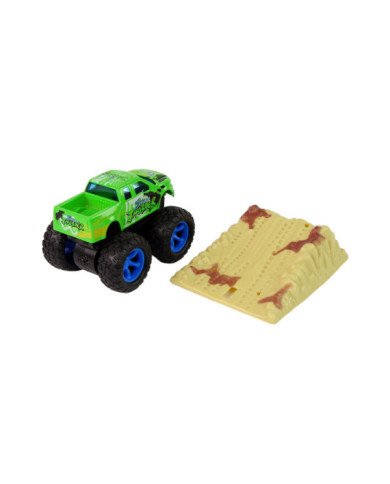Auto Resorak Z Naciągiem Monster Truck Big Foot Gumowe Opony Rampa