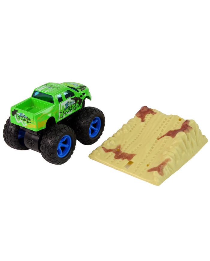 Auto Resorak Z Naciągiem Monster Truck Big Foot Gumowe Opony Rampa